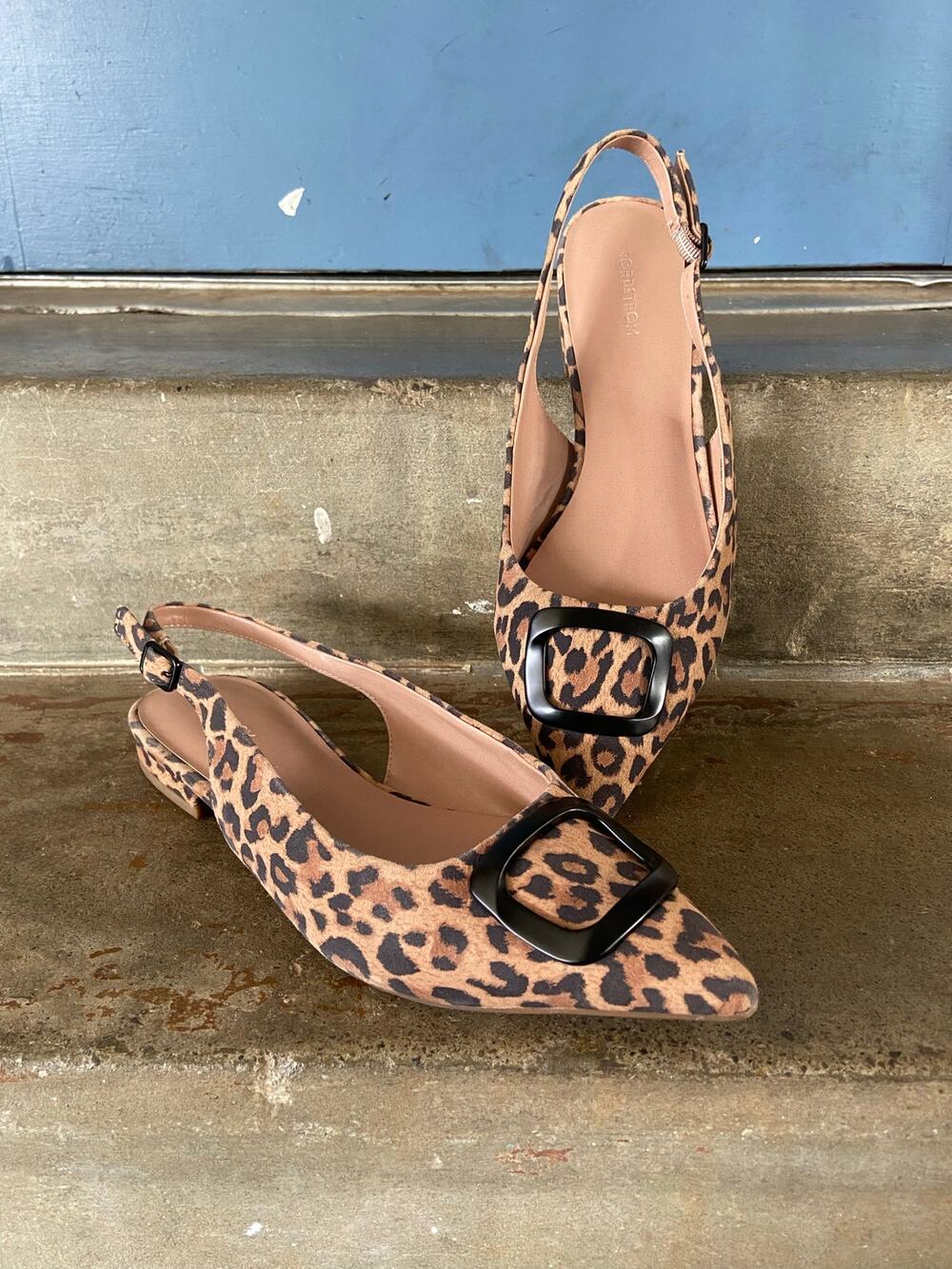 Nordstrom Nobecca-Lea leopard print pointed toe slingback flat shoe